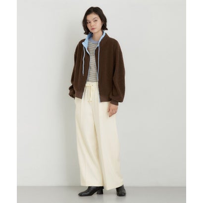 ザ ショップ ティーケー  (ウィメン) THE SHOP TK(Women) ボア配色ZIPブルゾン （ブラウン(043)）｜詳細画像