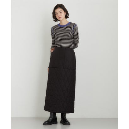 ザ ショップ ティーケー  (ウィメン) THE SHOP TK(Women) キルトナロースカート （ブラック(019)）｜詳細画像