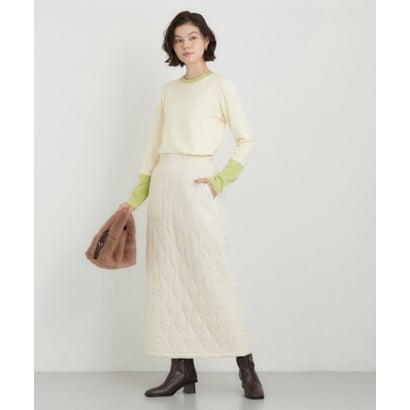 ザ ショップ ティーケー  (ウィメン) THE SHOP TK(Women) キルトナロースカート （アイボリー(004)）｜詳細画像