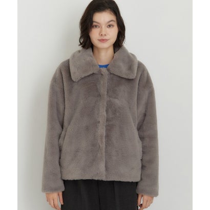 ザ ショップ ティーケー  (ウィメン) THE SHOP TK(Women) フェイクファージャケット （グレー(012)）｜詳細画像