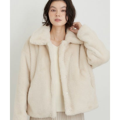 ザ ショップ ティーケー  (ウィメン) THE SHOP TK(Women) フェイクファージャケット （グレー(012)）｜詳細画像