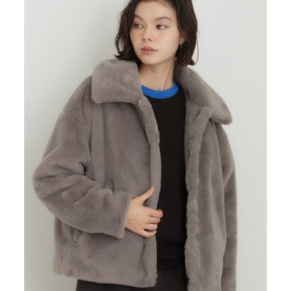 ザ ショップ ティーケー  (ウィメン) THE SHOP TK(Women) フェイクファージャケット （グレー(012)）｜詳細画像