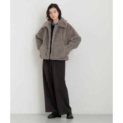ザ ショップ ティーケー  (ウィメン) THE SHOP TK(Women) フェイクファージャケット （グレー(012)）｜詳細画像
