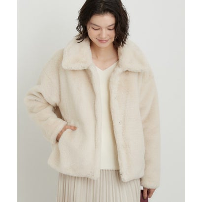 ザ ショップ ティーケー  (ウィメン) THE SHOP TK(Women) フェイクファージャケット （アイボリー(004)）｜詳細画像