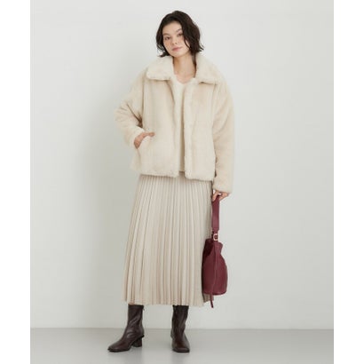 ザ ショップ ティーケー  (ウィメン) THE SHOP TK(Women) フェイクファージャケット （アイボリー(004)）｜詳細画像