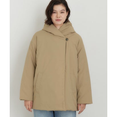 ザ ショップ ティーケー  (ウィメン) THE SHOP TK(Women) スパンタフタアシメ中綿ジャケット （ピンクベージュ(053)）｜詳細画像