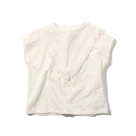 ◆【110-150】フリンジTシャツ (オフホワイト)