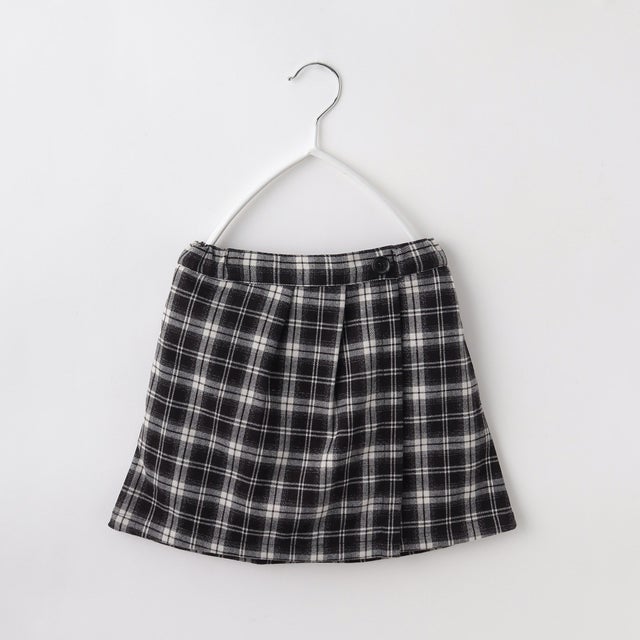 
                    【100ー150】チェックラップスカート （ブラック(219)）