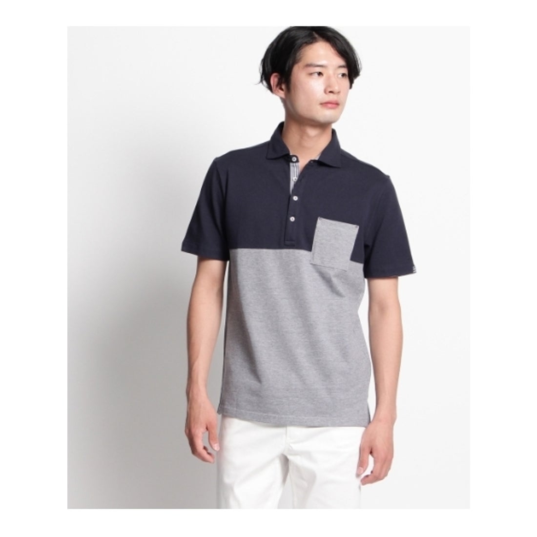 ◆【ポリジン】ポロシャツ （ブルー(592)）