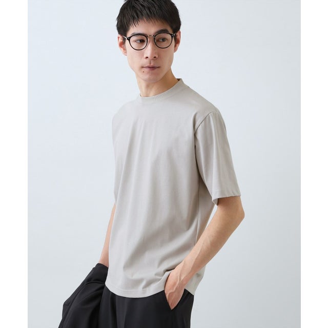 【ジャケットインにもおすすめ】きれいめ半袖Tシャツ 洗濯機OK （ライトグレー(011)）