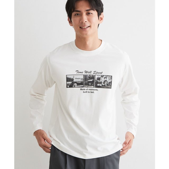 フォトシプリント 長袖Tシャツ （オフホワイト(003)）
