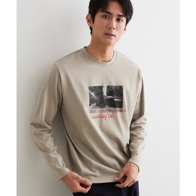 フォトシプリント 長袖Tシャツ （グレー(012)）