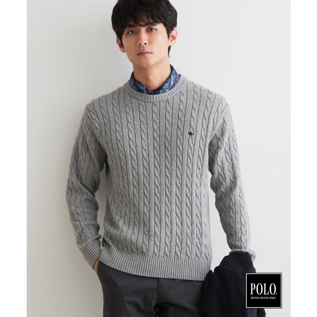 POLO BCS / 別注ケーブルニット （グレー(012)）