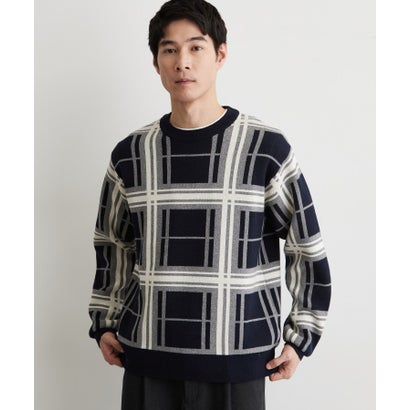 ザ ショップ ティーケー(メンズ) THE SHOP TK(Men) コットンカシミヤブレンドニット （ネイビー(294)）｜詳細画像
