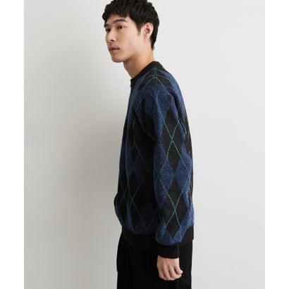 ザ ショップ ティーケー(メンズ) THE SHOP TK(Men) 【洗濯機OK】アーガイル柄クルーネックニット （グレー(212)）｜詳細画像