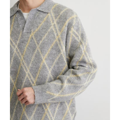 ザ ショップ ティーケー(メンズ) THE SHOP TK(Men) 【洗濯機OK】スキッパーニットポロシャツ （ネイビー(694)）｜詳細画像