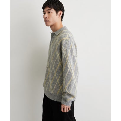 ザ ショップ ティーケー(メンズ) THE SHOP TK(Men) 【洗濯機OK】スキッパーニットポロシャツ （ネイビー(694)）｜詳細画像