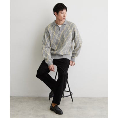 ザ ショップ ティーケー(メンズ) THE SHOP TK(Men) 【洗濯機OK】スキッパーニットポロシャツ （ネイビー(694)）｜詳細画像