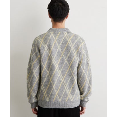 ザ ショップ ティーケー(メンズ) THE SHOP TK(Men) 【洗濯機OK】スキッパーニットポロシャツ （グレー(612)）｜詳細画像