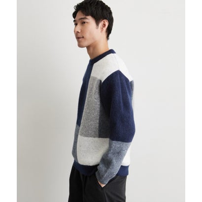 ザ ショップ ティーケー(メンズ) THE SHOP TK(Men) ブロッキングニット （ネイビー(294)）｜詳細画像