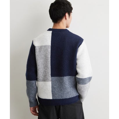 ザ ショップ ティーケー(メンズ) THE SHOP TK(Men) ブロッキングニット （ネイビー(294)）｜詳細画像