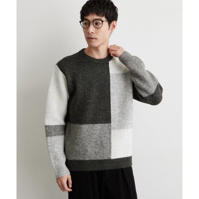 ザ ショップ ティーケー(メンズ) THE SHOP TK(Men) ブロッキングニット （ネイビー(294)）｜詳細画像