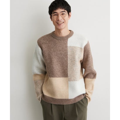 ザ ショップ ティーケー(メンズ) THE SHOP TK(Men) ブロッキングニット （ネイビー(294)）｜詳細画像