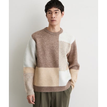 ザ ショップ ティーケー(メンズ) THE SHOP TK(Men) ブロッキングニット （ネイビー(294)）｜詳細画像