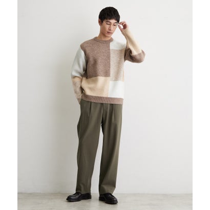 ザ ショップ ティーケー(メンズ) THE SHOP TK(Men) ブロッキングニット （モカブラウン(242)）｜詳細画像