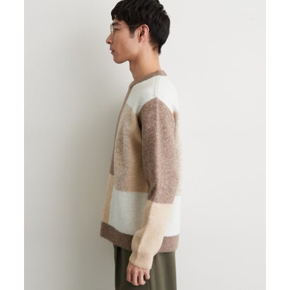 ザ ショップ ティーケー(メンズ) THE SHOP TK(Men) ブロッキングニット （チャコールグレー(213)）｜詳細画像