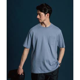 【ビジネスシーンにおすすめ】スムースロープネックドレスTシャツ （ブルー(092)）