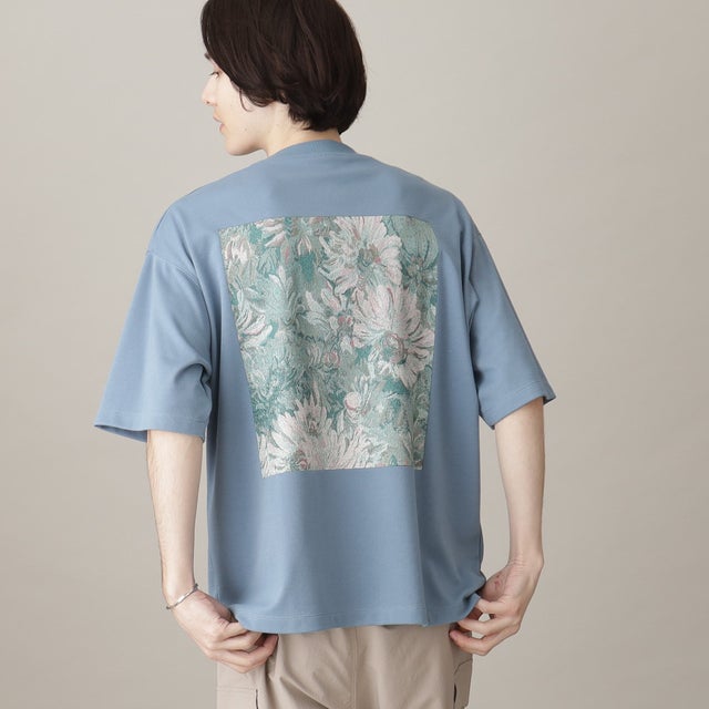 
                    ボタニカルプリント半袖Tシャツ （サックスブルー(190)）