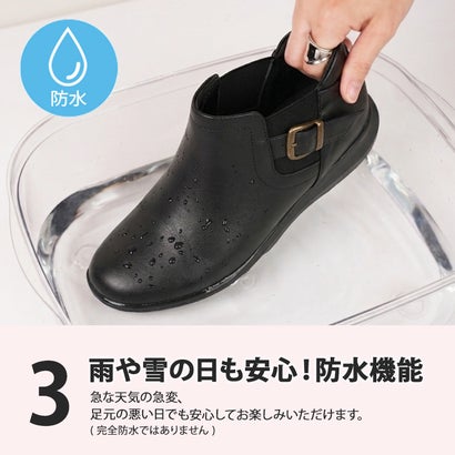 ハンズフリー サイドゴアブーツ 超軽量 撥水 防水 3cmヒール ショートブーツ レディース 26秋冬新作 甲高 幅広 軽量 全11色 黒 S-LL 靴 シンプル 疲れない 歩きやすい 冬靴 レイン （カーキ）｜詳細画像