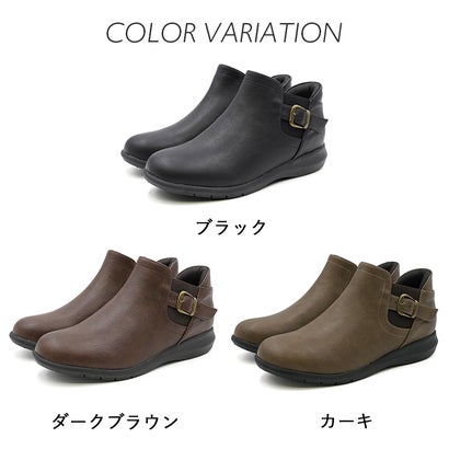 ハンズフリー サイドゴアブーツ 超軽量 撥水 防水 3cmヒール ショートブーツ レディース 26秋冬新作 甲高 幅広 軽量 全7色 黒 S-LL 靴 シンプル 疲れない 歩きやすい 冬靴 レイン （ダークブラウン）｜詳細画像