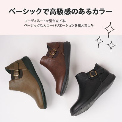 ハンズフリー サイドゴアブーツ 超軽量 撥水 防水 3cmヒール ショートブーツ レディース 26秋冬新作 甲高 幅広 軽量 全3色 黒 S-LL 靴 シンプル 疲れない 歩きやすい 冬靴 レイン （ブラック）｜詳細画像