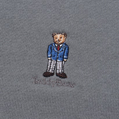 【THE FINAL VIEW】TeddyBear ワンポイント刺繍 クルーネックスウェット テディベア ユニセックス （グリーン）｜詳細画像