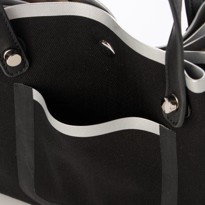 STUART Side tuck Tote Bag （BLACK/SILVER）｜詳細画像