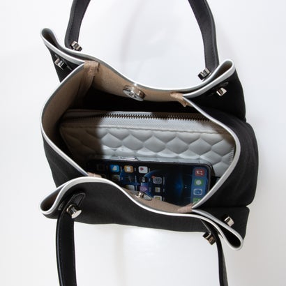 STUART Side tuck Tote Bag （BLACK/SILVER）｜詳細画像