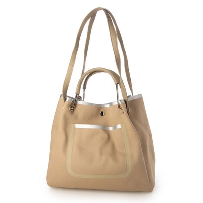 STUART Metal handle 2way Tote Bag （BEIGE/SILVER）｜詳細画像