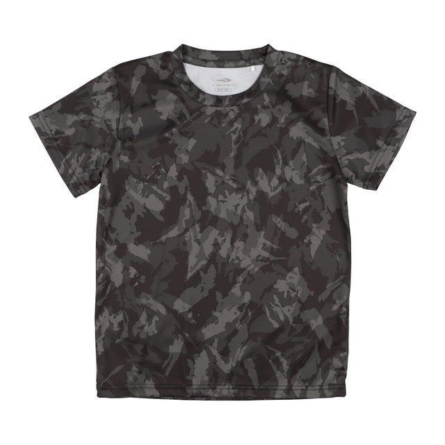 
                    ジュニア 半袖機能Tシャツ icool 総柄プリントTシャツ TR-9A4213TS （ブラック）