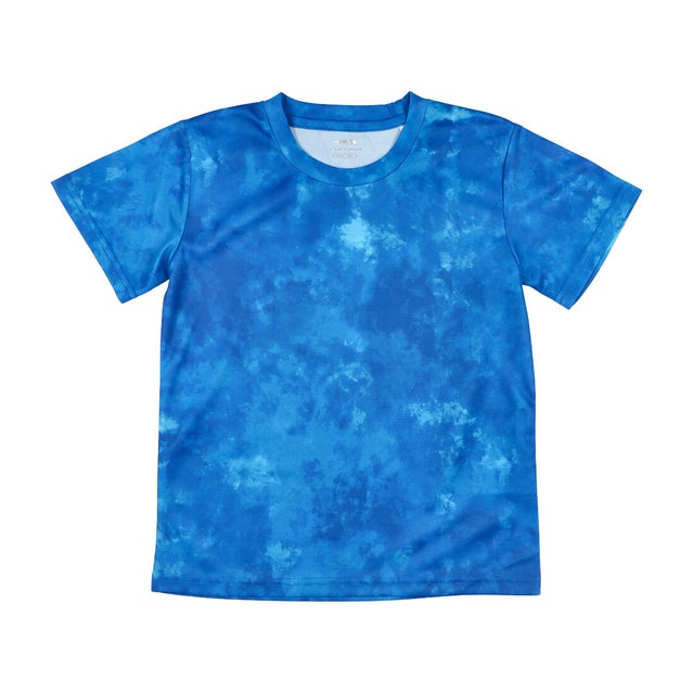 
                    ジュニア 半袖機能Tシャツ icool 総柄プリントTシャツ TR-9A4214TS （ブルー）