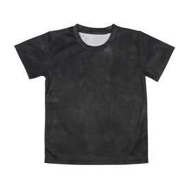 ジュニア 半袖機能Tシャツ icool 総柄プリントTシャツ TR-9A4214TS （ブラック）