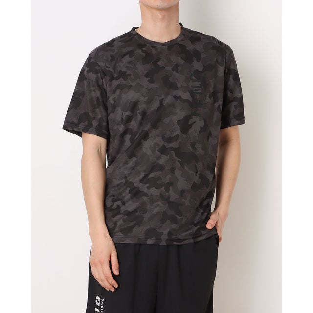 メンズ 半袖機能Tシャツ ドライメッシュTシャツ カモ総柄 TR-9A1116TS （ダークグレー）