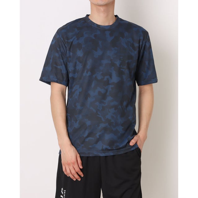 メンズ 半袖機能Tシャツ ドライメッシュTシャツ カモ総柄 TR-9A1116TS （ダークブルー）