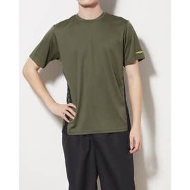 メンズ 半袖機能Tシャツ 半袖ポリメッシュサイドロゴTシャツ TR-9C1313TS-A （スモークグリーン）