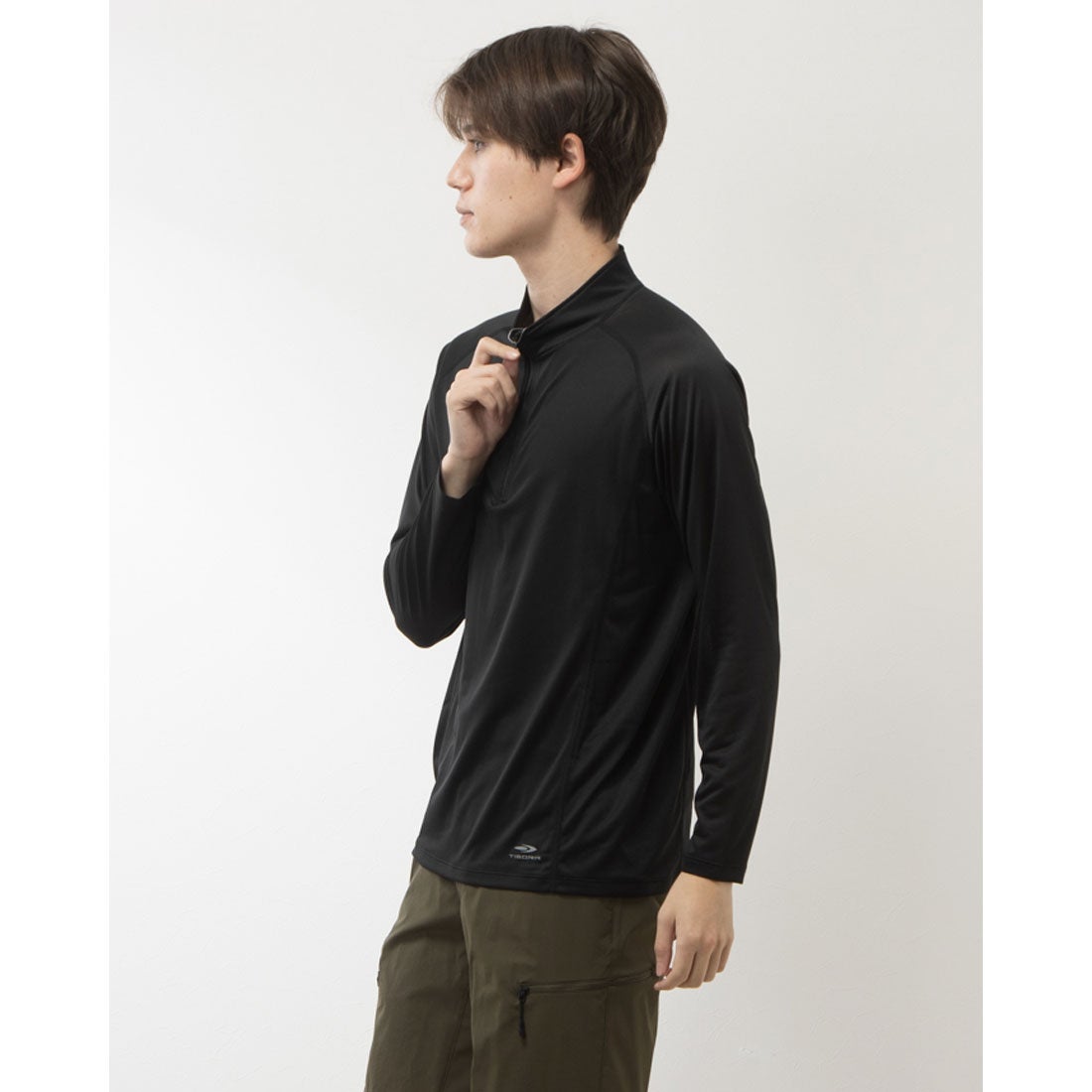 ティゴラ TIGORA メンズ アウトドア 長袖Tシャツ 秒乾(R)ハーフZIP長袖