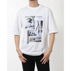 メンズ 半袖Tシャツ コットンセミワイドTシャツ 柄 TR-9C1204TS （WHITE）