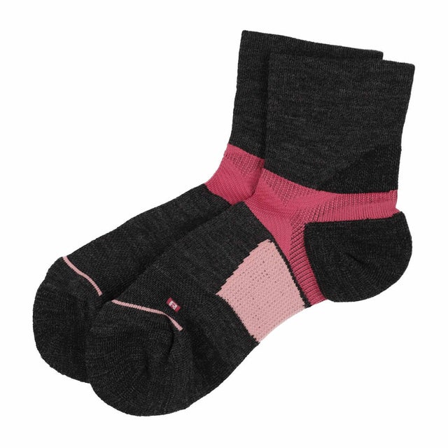 トレッキング ソックス ウールサポートソックス ショート丈 （BLACK）