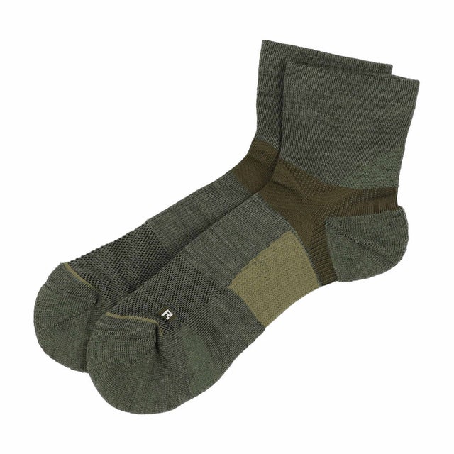 トレッキング ソックス ウールサポートソックス ショート丈 （KHAKI）