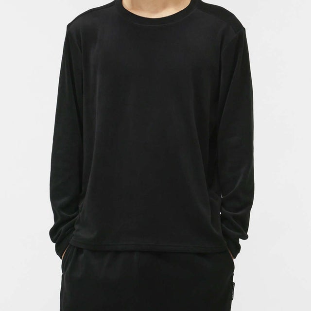 長袖インナーシャツ TIGORASLEEP 長袖Tシャツ ベロア素材_一般医療機器 （ブラック）